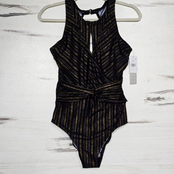 Amoressa Swimwear Chateau Alcazar Low Impact Wireless One Piece Swimsuit Size 10 - Picture 1 of 15